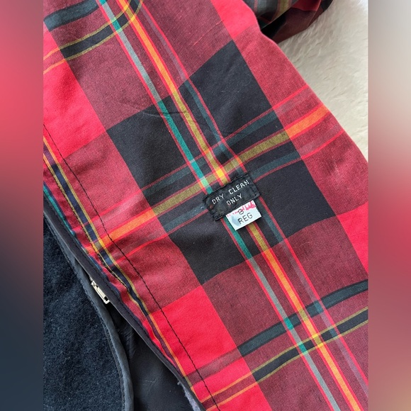 London Fog Red Plaid Trench Coat with Belt - Picture 8 of 12